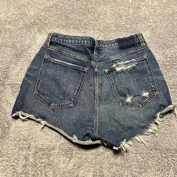 Abercrombie & Fitch Jean Shorts Womens 30 /10 High Rise Mom Cut Off Raw Hem - Picture 3 of 9